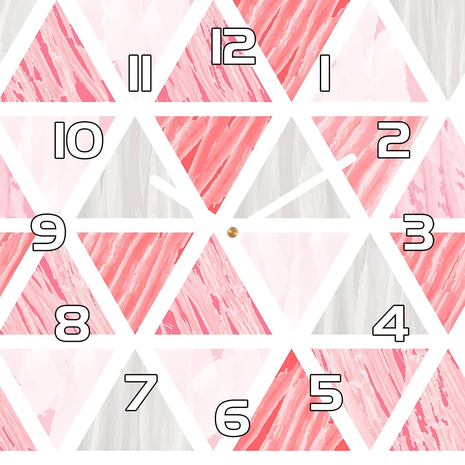 Horloge en verre 30x30 cm Coloray triangles scandinaves