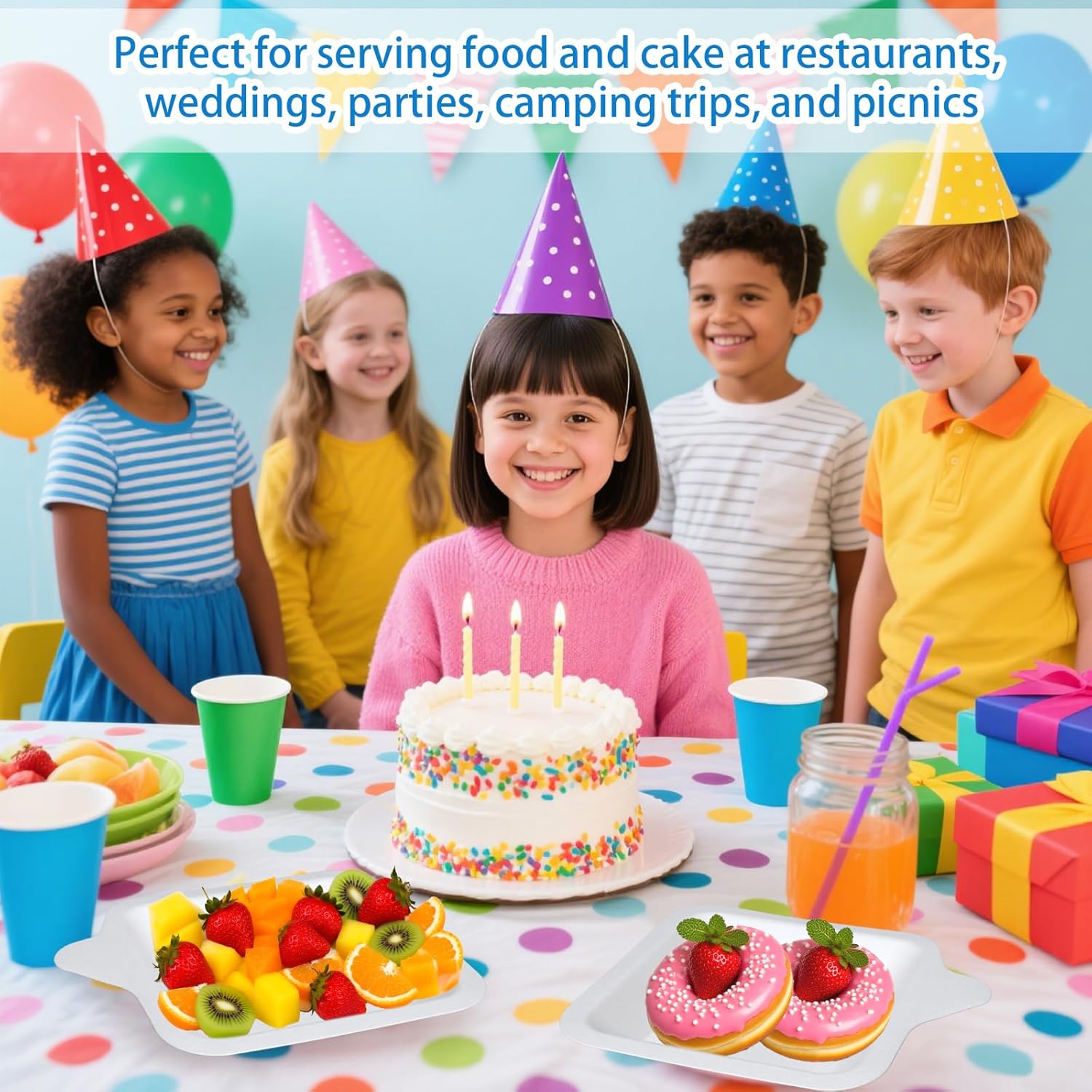 320 Pcs Small Paper Plates 4 x 4 Inch Disposable White Square Paper Plates Bulk Sugarcane Bagasse Fiber Dish for Snack Cake Dessert Party