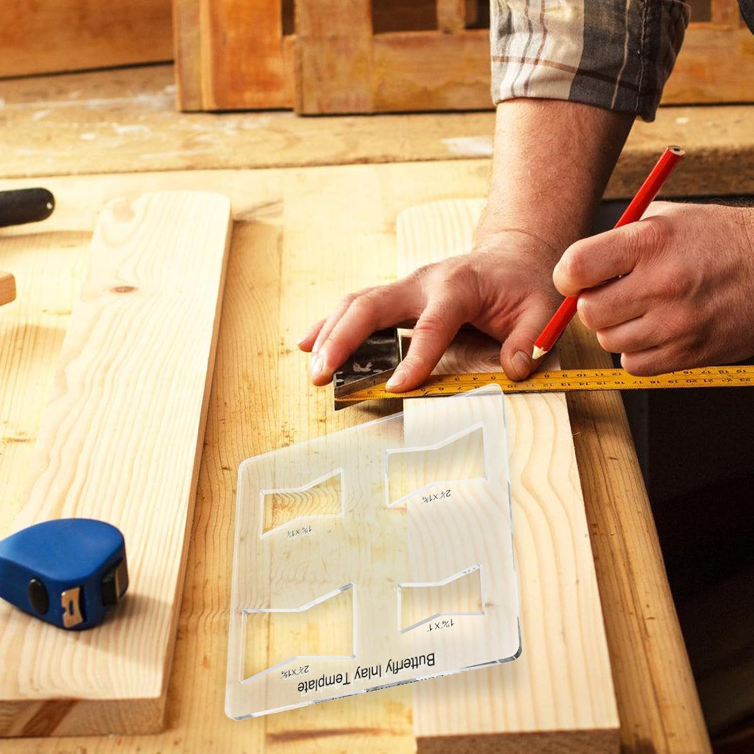 HOMSFOU Multi-Functional for Accurate Template Woodworking Acrylic Router for Sturdy Design Decorative Router Stencils Inlay Marking Home Renovation and Craft Projects