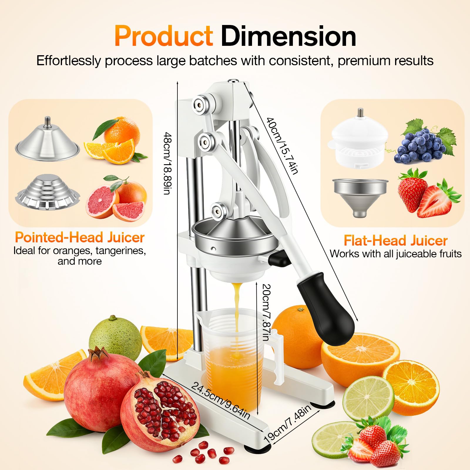 Exprimidor profesional manual, exprimidor de naranja manual para cítricos, exprimidor manual de metal, resistente prensa de frutas de acero inoxidable, exprimidor de naranjas, exprimidor de limones