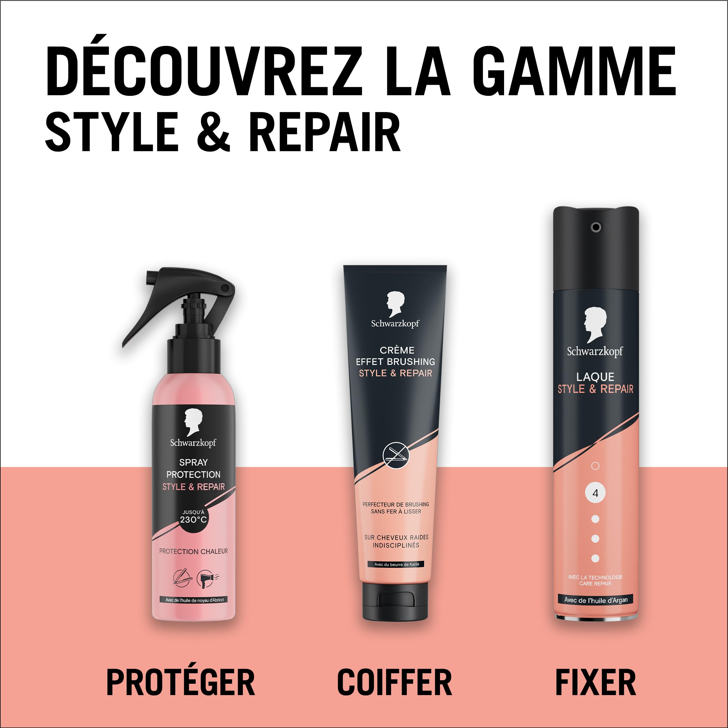 SCHWARZKOPF, Ochrona w sprayu 230°C, stylizacja i naprawa, ochrona cieplna, formuła olejowa z pestek moreli, wegańska, stylizacja i pielęgnacja, włosy wrażliwe na ciepło, rozdwajane końcówki, 150ml
