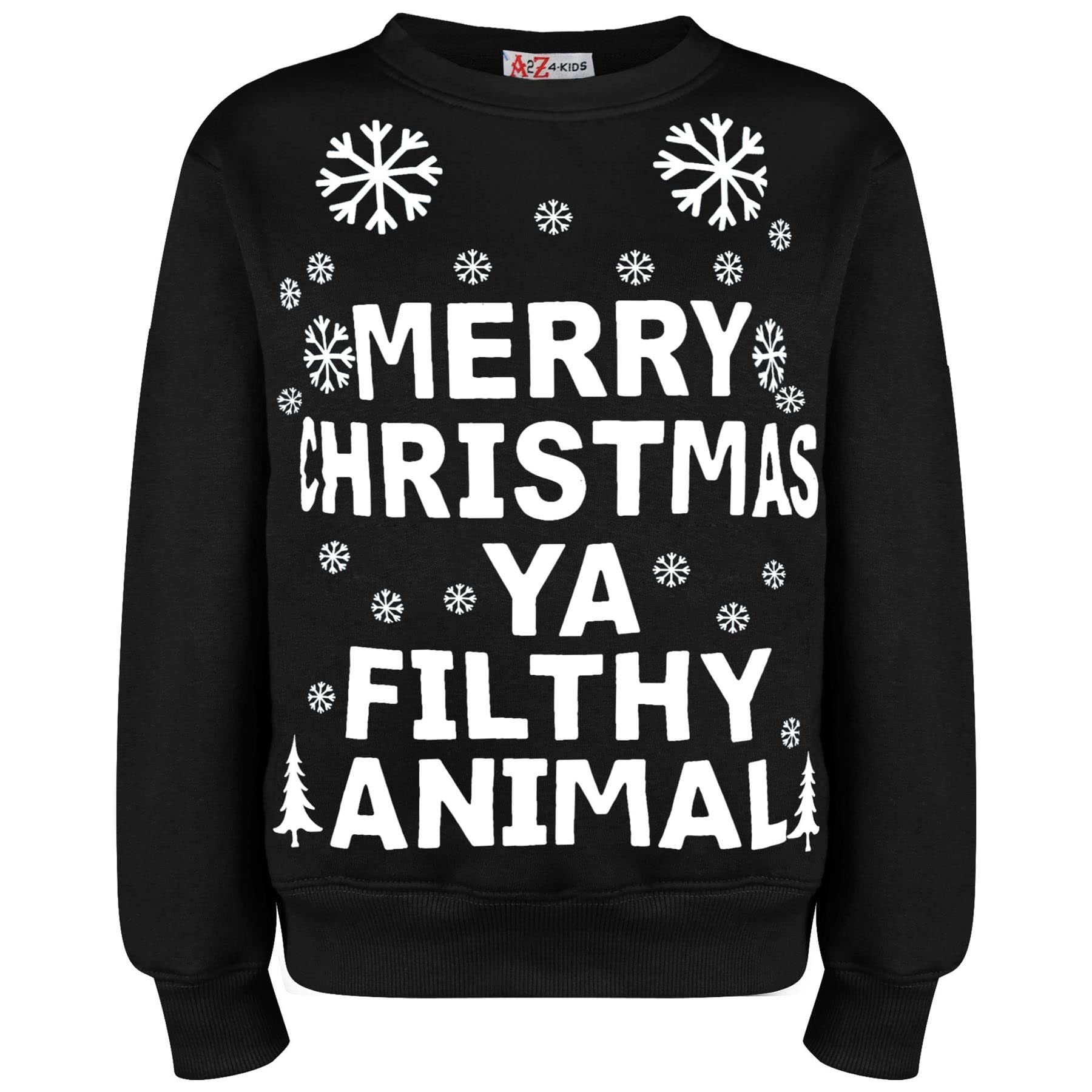 A2z Men's Black Wo Merry Christmas Ya Filthy Jumper Comfortable - Ya Filthy Jumper Adult 3XL