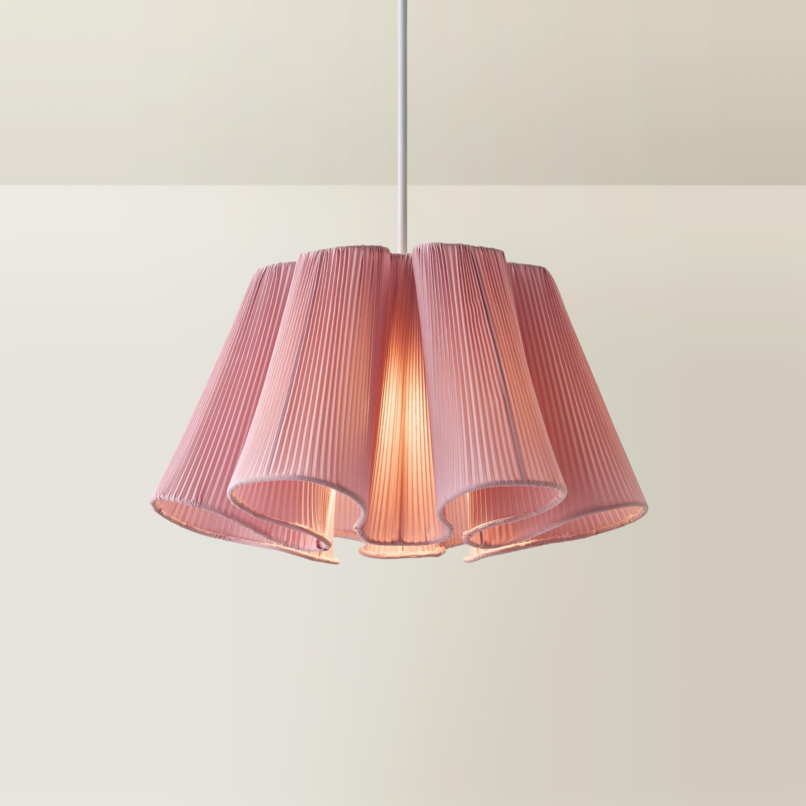 ValueLights | Jemima Pink Pleated Scalloped Easy Fit Lamp Shade | Lamp Shades, Home Décor & Improvement Essential