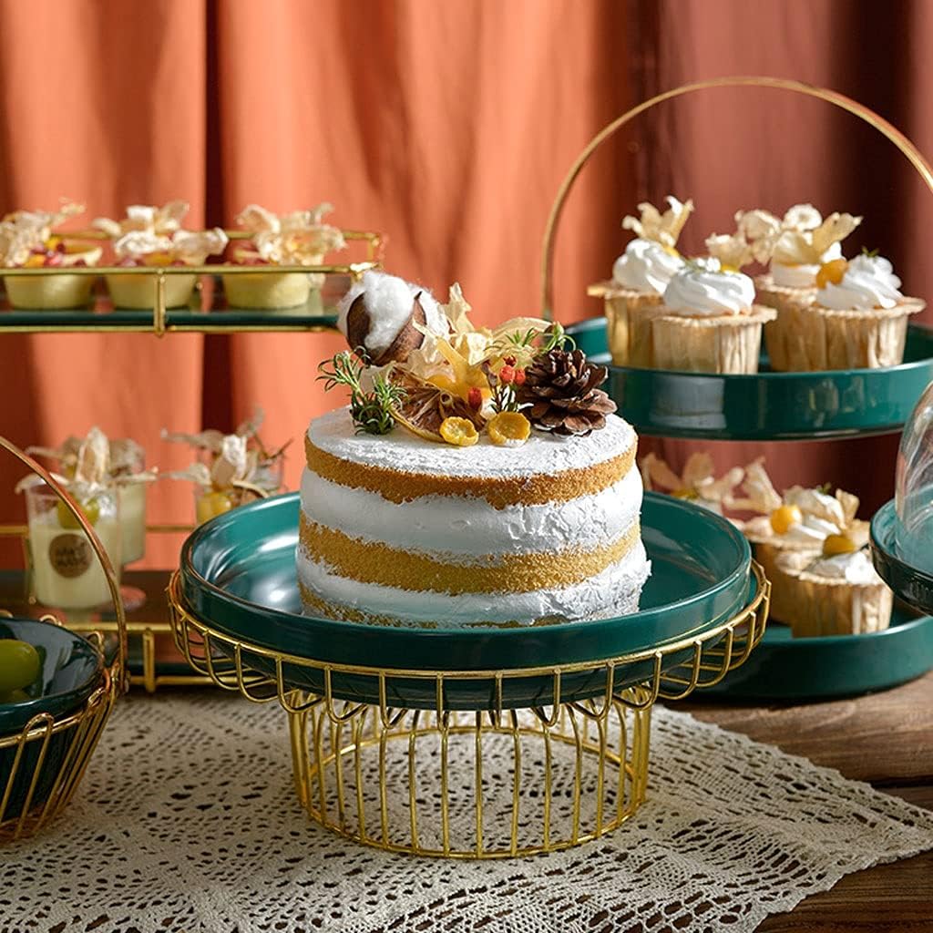 Fashionable Light Luxury Cake Stand Display Stand Decoration Dessert Plate Activity Cold Meal Tea Break Display Dessert Stand Afternoon Tea dessert display stand (Size : A) (D) image 4