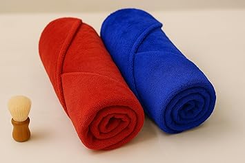 Ultra-Absorbent Microfiber Gym Towel 40x60 cm 400 GSM, Quick-Dry Microfiber Hand and face Towel for Workouts, Sports, and Daily use, Blue & RED