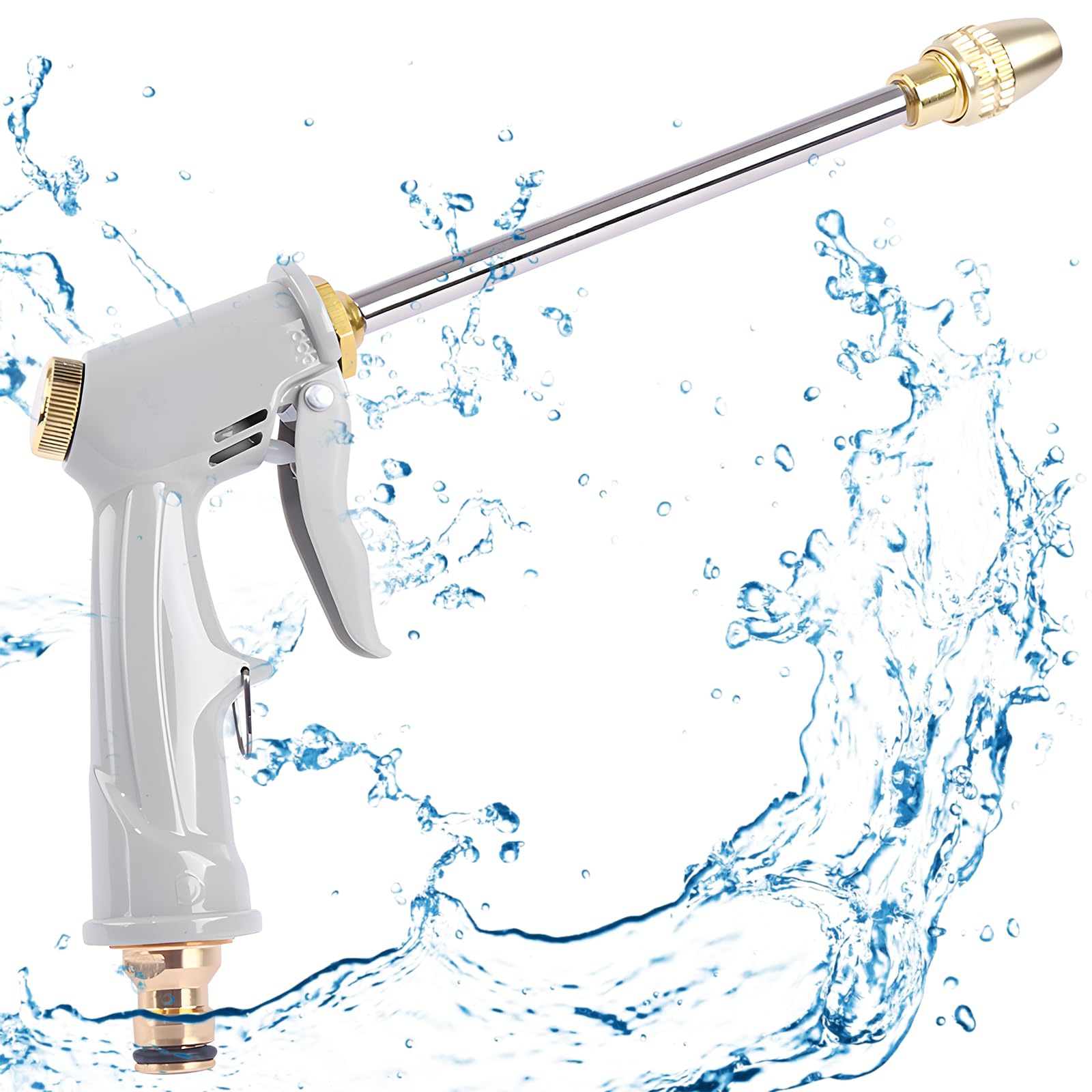 Pistolet D'arrosage En Métal Haute Pression - Buse En Laiton, 4 Connecteurs, Réglable (brume, Jet) - Pour Jardin, Voiture, Animaux