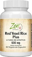 Vista 1 de Zen Supplements - Arroz de levadura roja con suplemento CoQ10 60-Vegcaps, Blanco