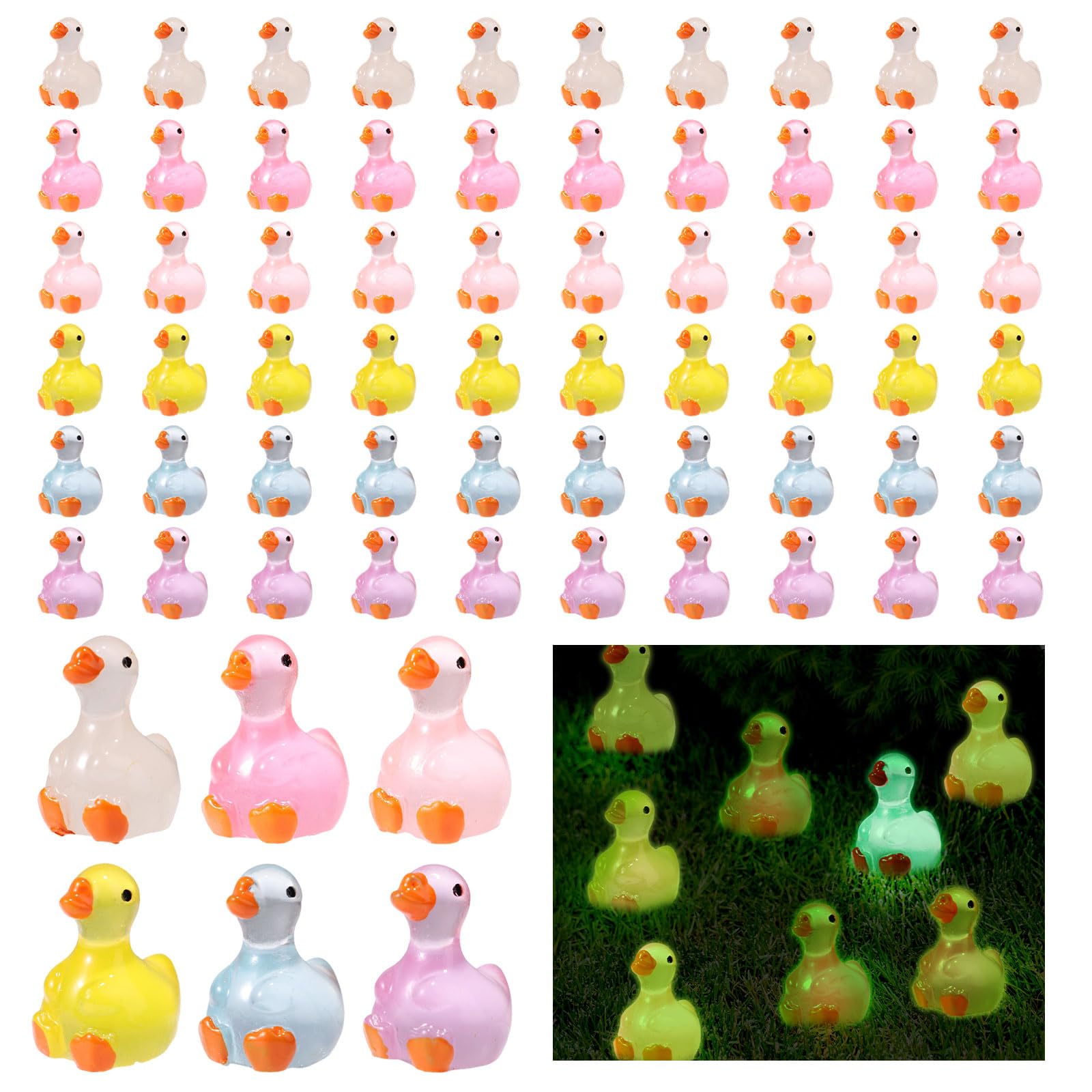 Sinbana 60pcs Miniature Goose Figurines