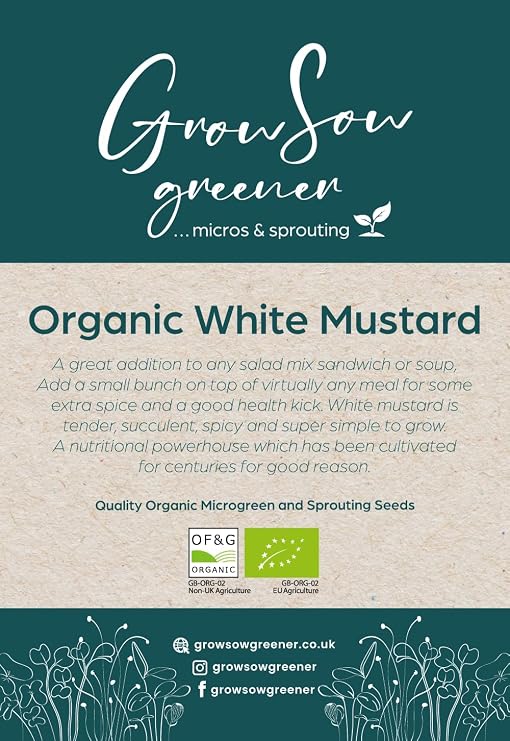 Organic White Mustard Microgreen Seeds (50g)