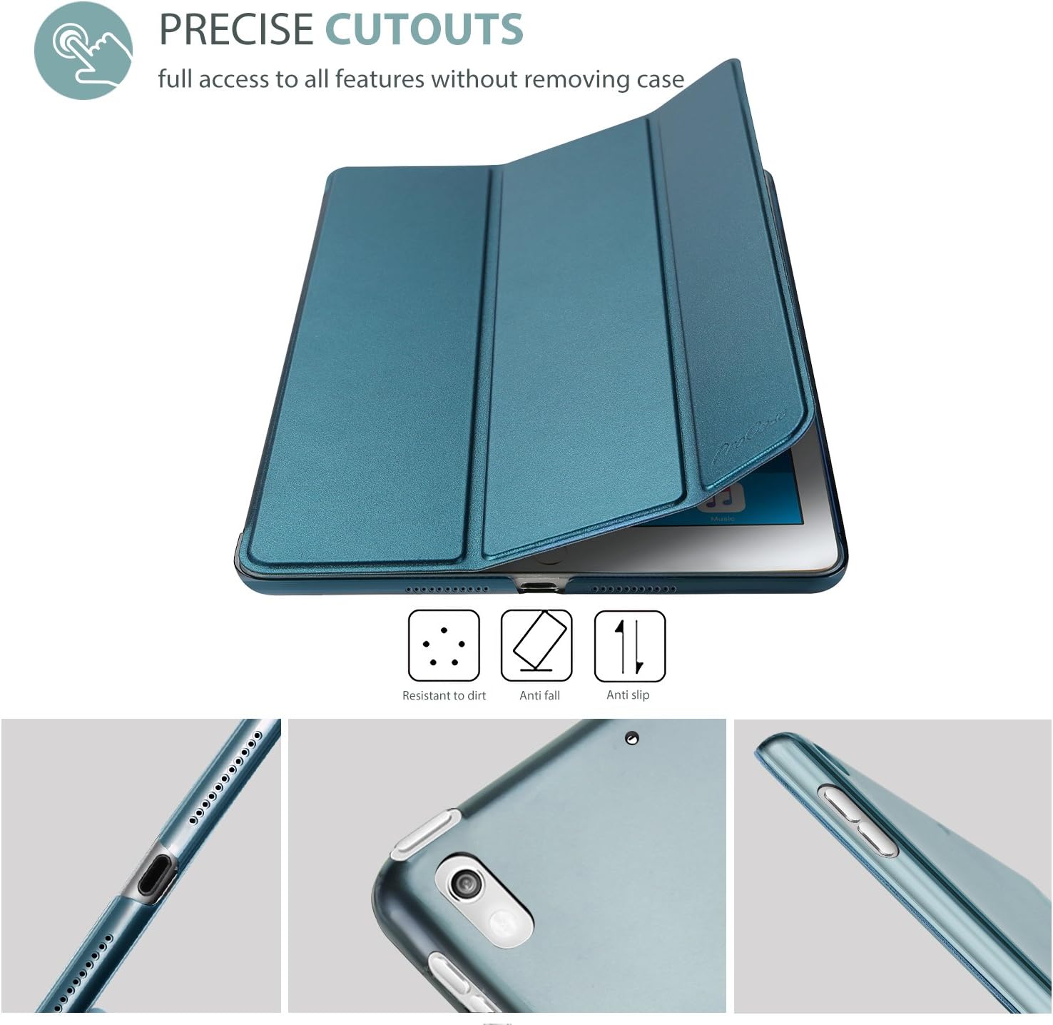 ProCase Smart Case for 10.5” iPad Air 3rd Generation 2019 / iPad Pro 2017, Slim Stand Cover with Translucent Frosted Back for iPad Air 3 -Teal