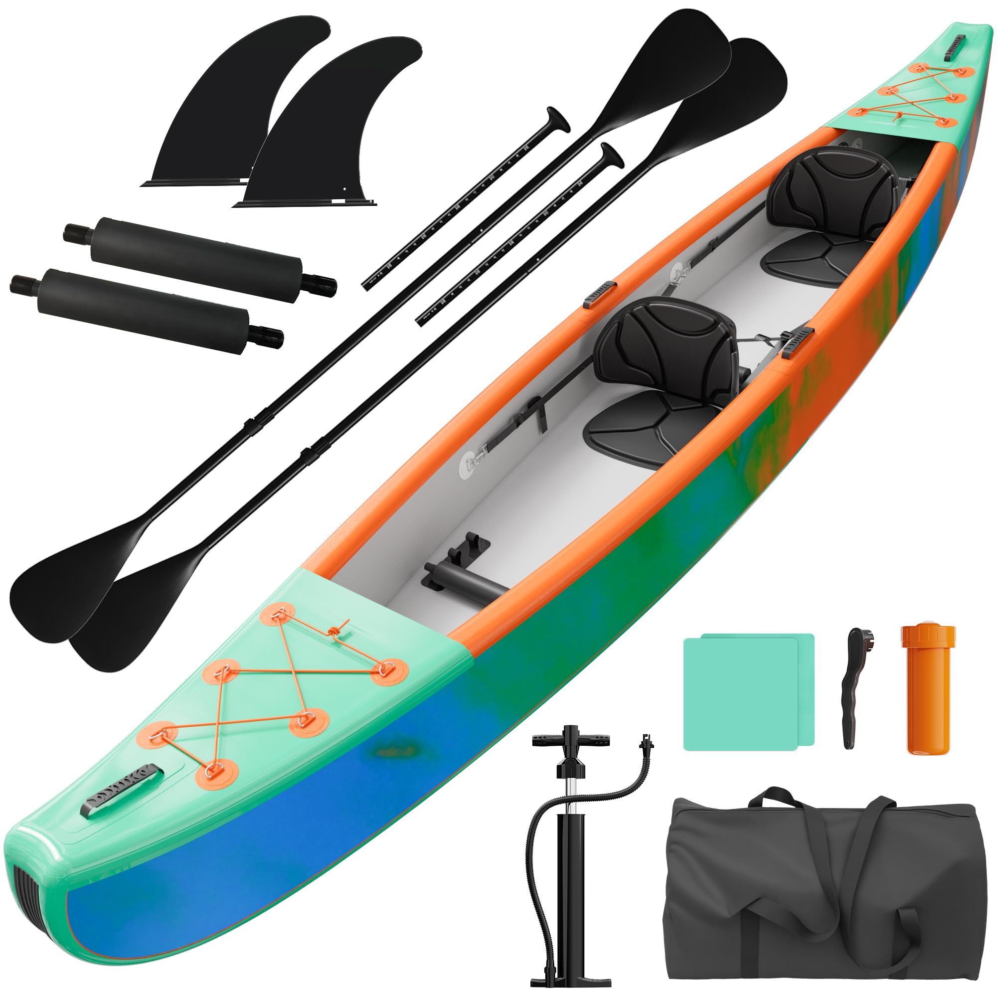 Photo 1 of PPOLB Inflatable Canoe 2-Person, 14 FT, 507 LBS Capacity, Full Drop-Stitch