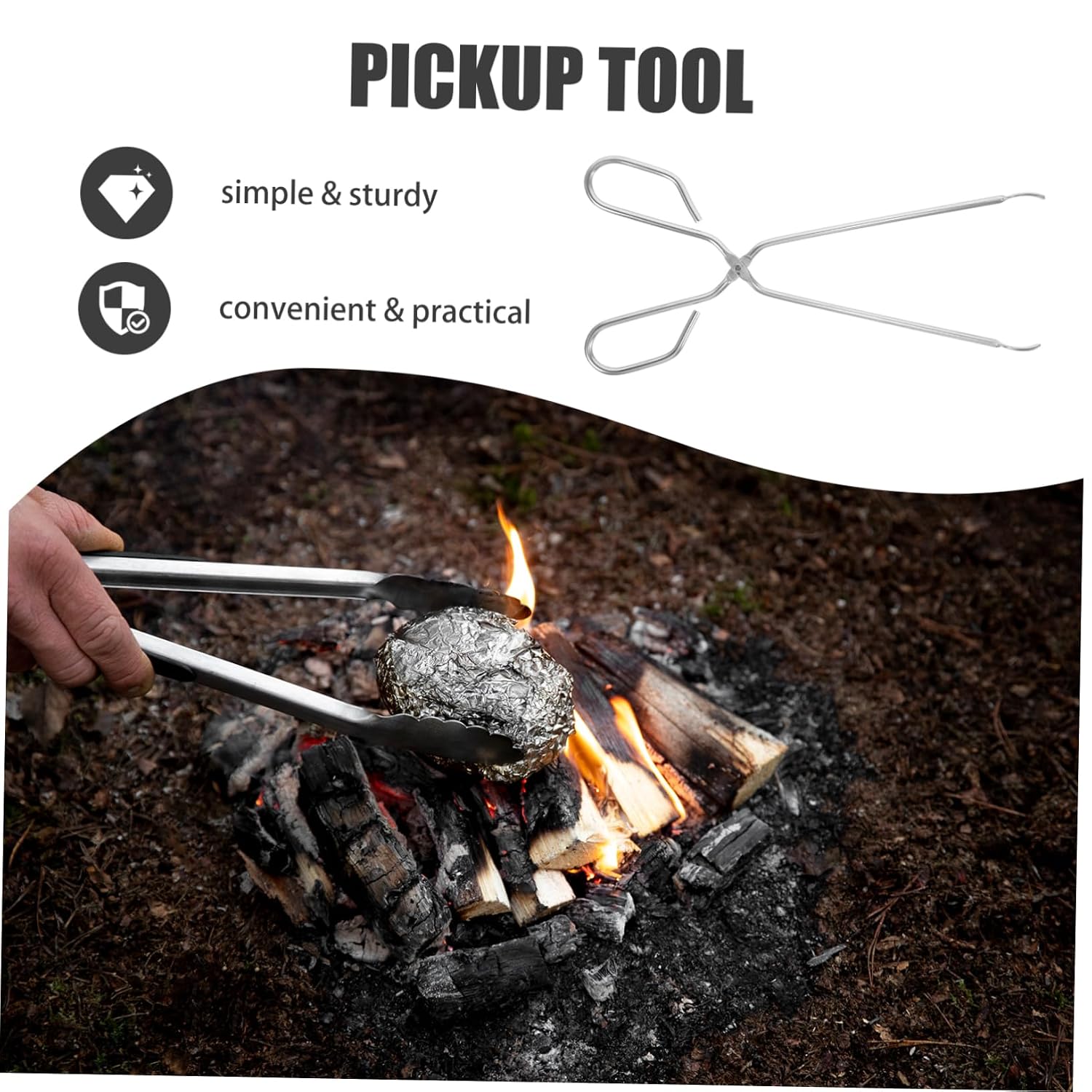 Stainless Steel Long Trash Picker Clips for Yard Indoor Cleanup