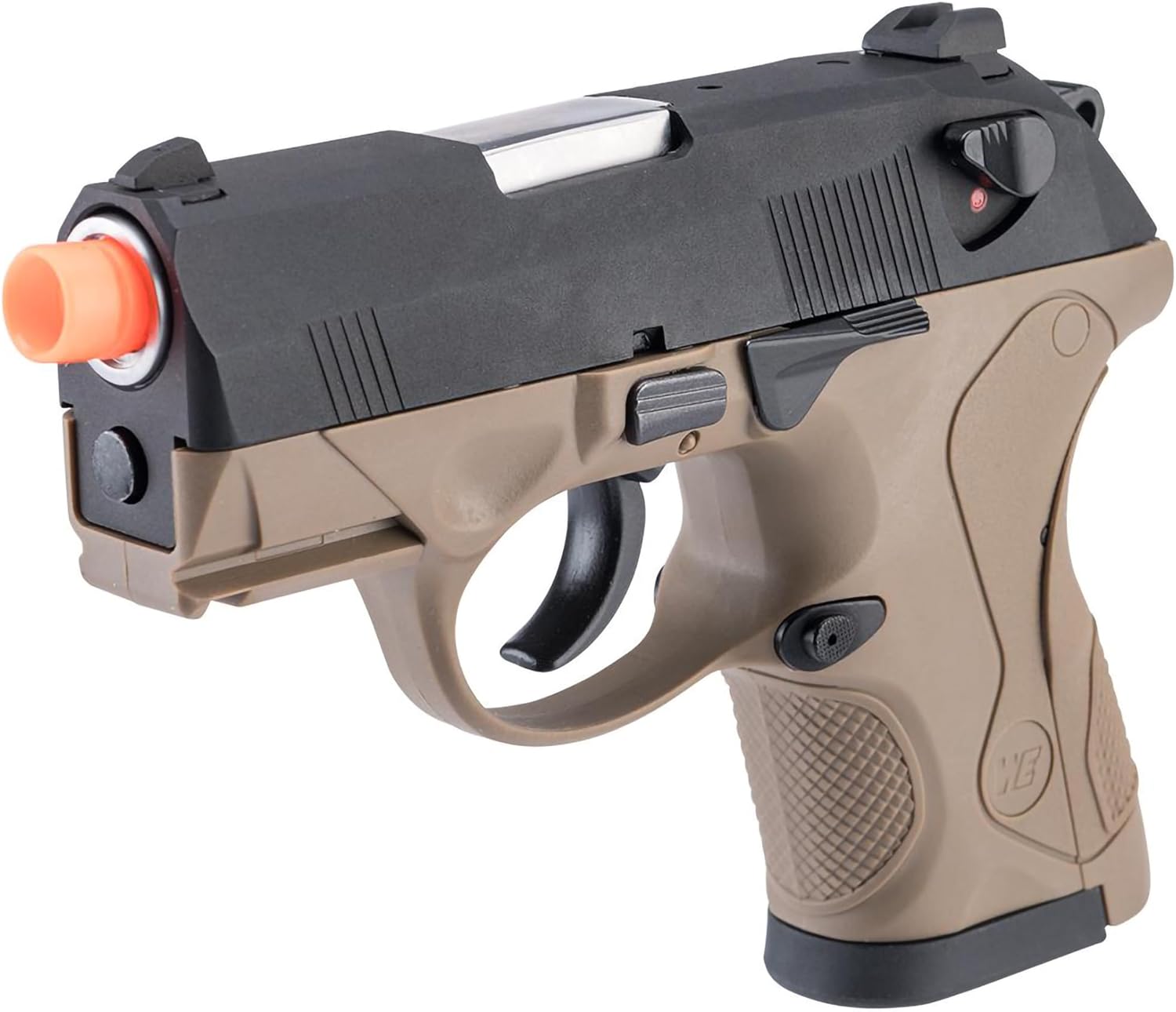 Evike Airsoft - WE-Tech Compact Bulldog Gas Blowback GBB Airsoft Pistol (Color: Tan)