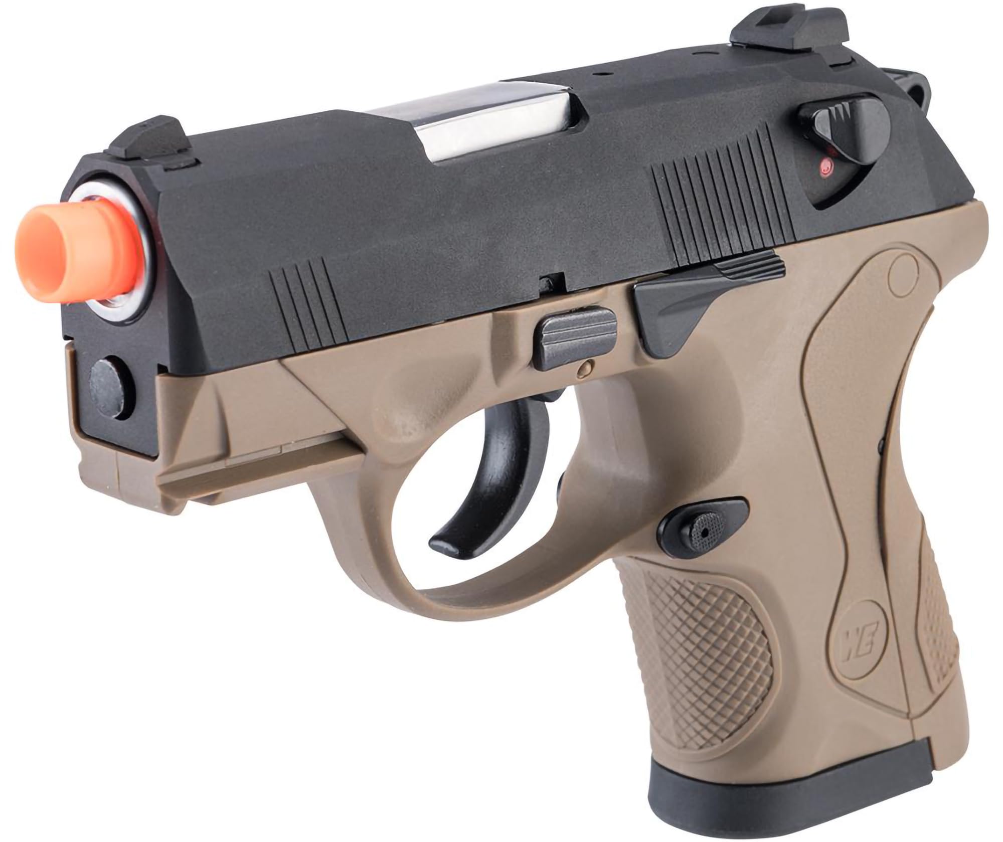 Evike Airsoft - WE-Tech Compact Bulldog Gas Blowback GBB Airsoft Pistol (Color: Tan)