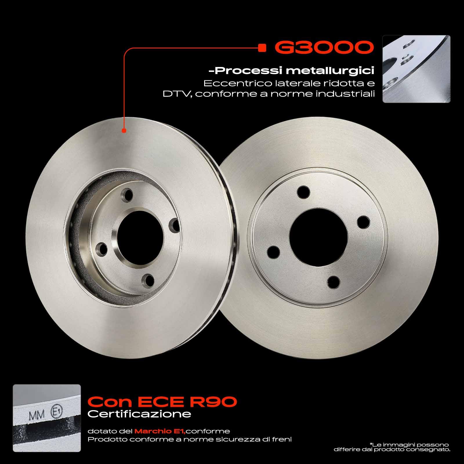 Frankberg Set di dischi freno incl. 2x Dischi Freno Anteriore Ventilato Diametro260mm Compatibile con Micra IV K13K K13KK Note E12 Replace# 402061HA0A,402061HA0H