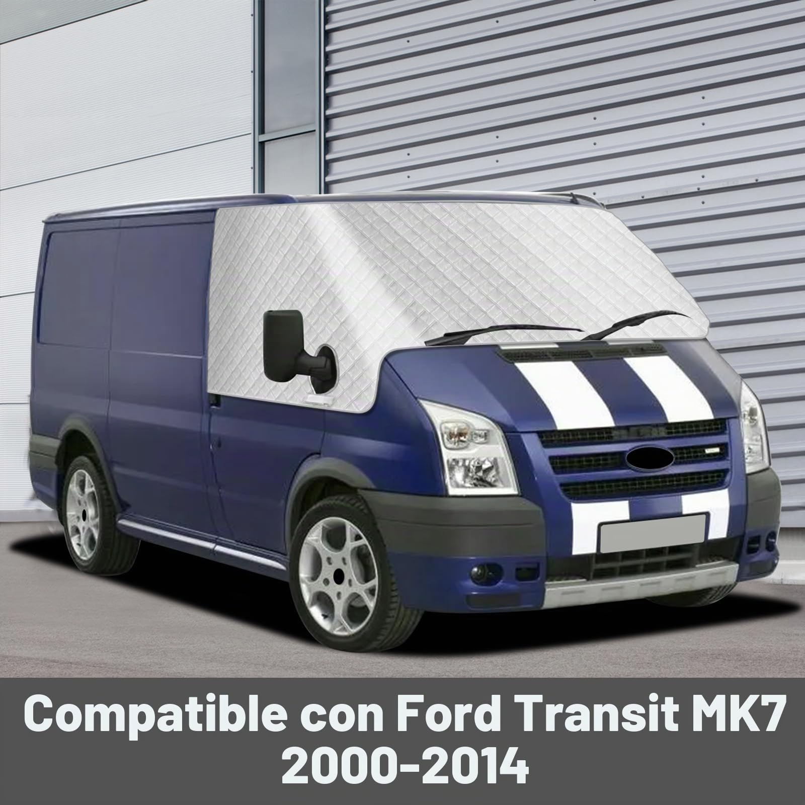 Cubierta del Parabrisas Compatible con Ford Transit MK7 2000-2014, Parasol de Ventana Delantera Térmico Externo, Parabrisas Delantero Envoltura Cubierta