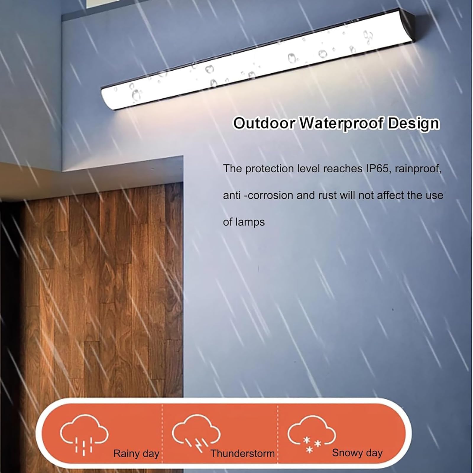 Nowoczesne oświetlenie zewnętrzne LED - trójkątny kinkiet IP65 wodoodporny na balkon, patio, garaż, dekoracyjne oświetlenie 80 cm w ciepłym świetle czarnym 3000K / 4000K / 6000K