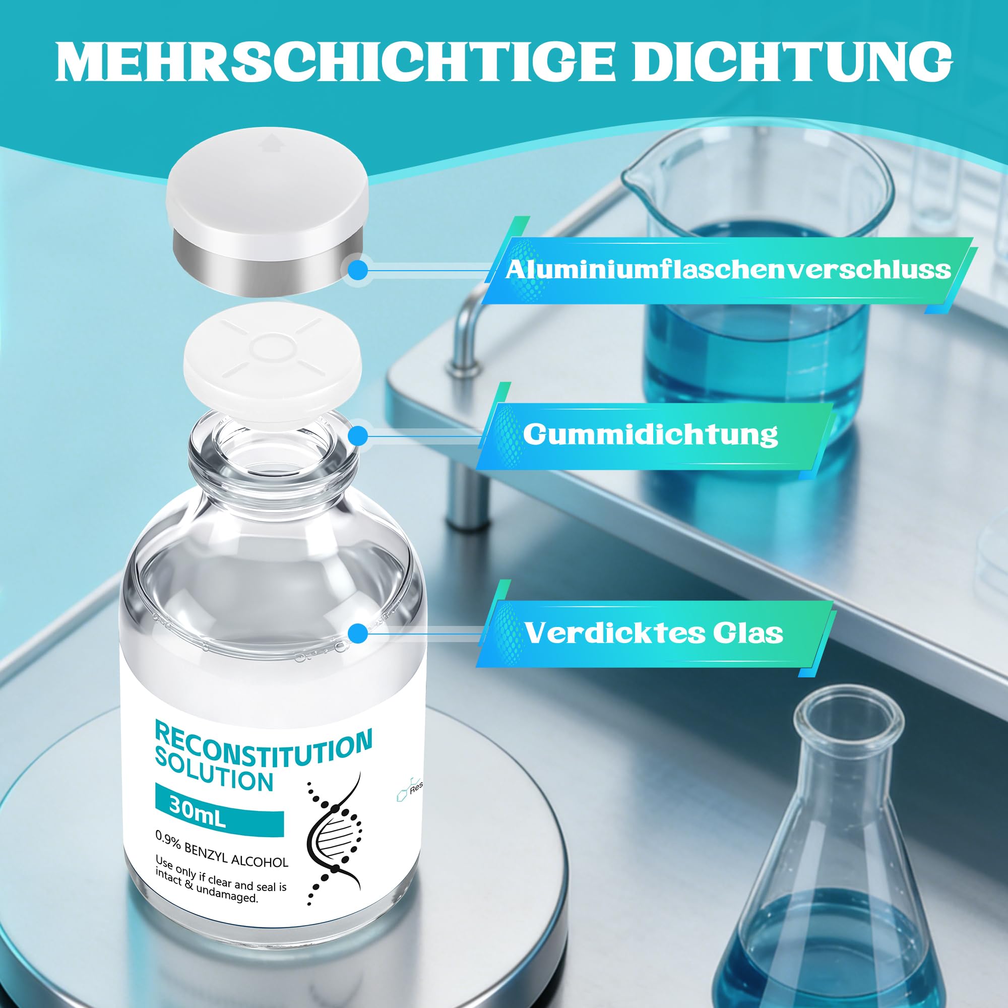 2 StückX 30 ML Verschlossene Flasche, Verschlossene Glasflasche, Einzeln Verpackt