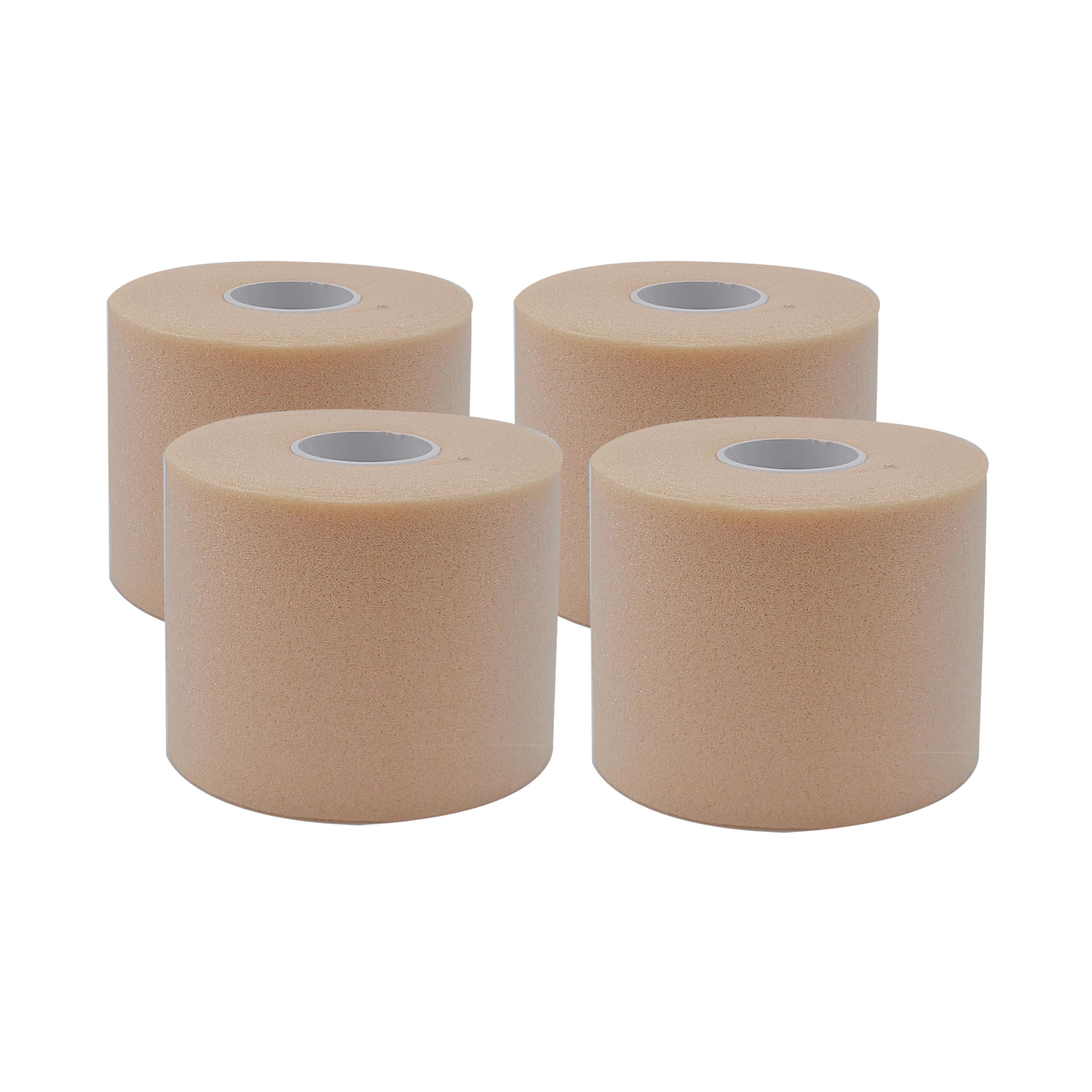 Pre-Bandage de Protection - Lot de 4 Rouleaux - Mousse Underwrap Athlétique pour Chevilles, Poignets, Genoux - 7 cm x 27 m - Adhésif Peau Doux et Facile à Retirer - Pour Sport et Fitness