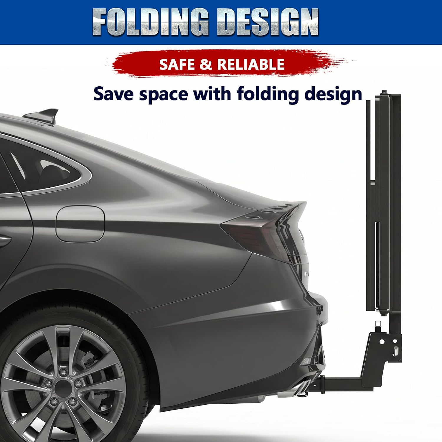 Foldable Hitch Mount Cargo Carrier Basket 61" x 25" x 16" for 2 Inch Hitches Receiver, 500 Lbs Capacity, Easy Folding，Large Space, Hitch & Arm Tightener Anti Rattle, Trailer Pin Lock (61" x 25" x 16")