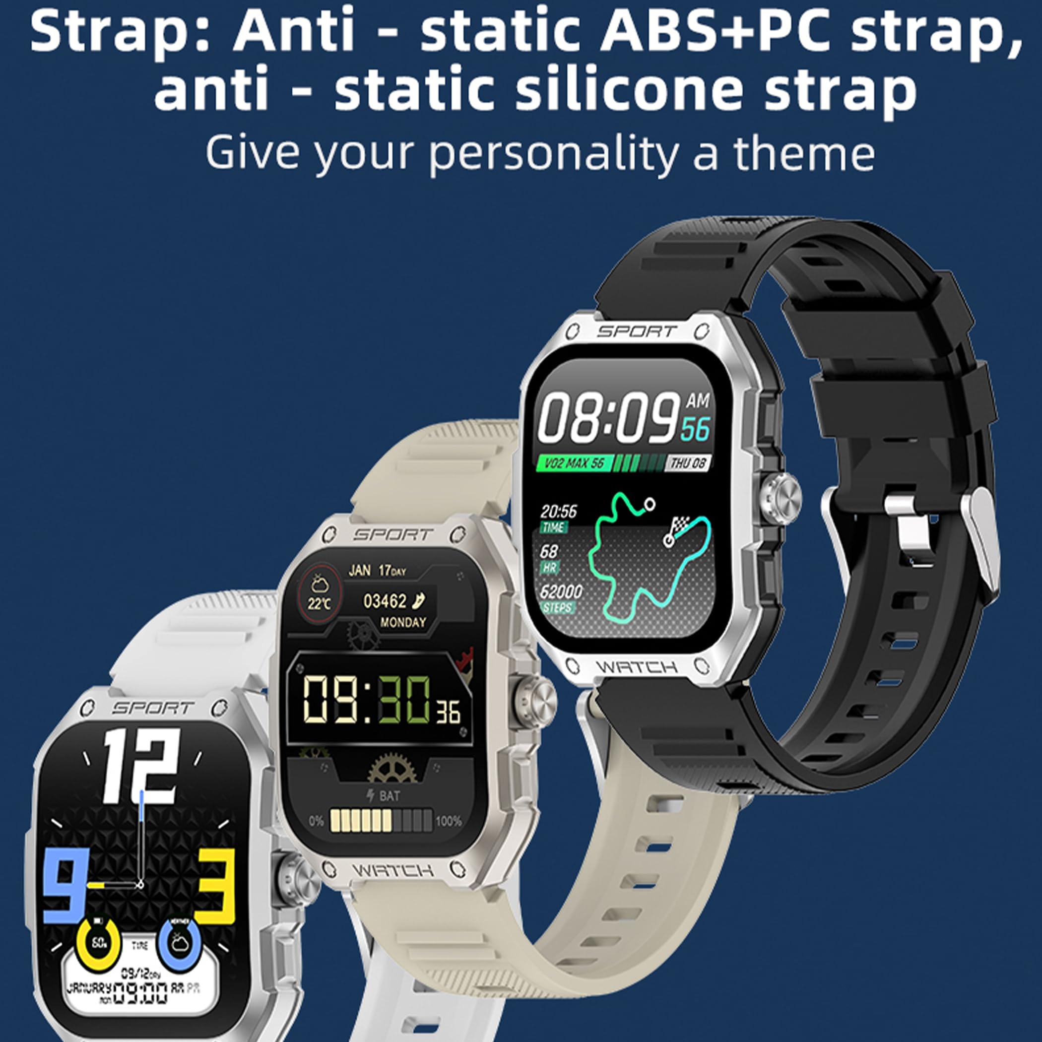 Reloj inteligente GPS de 1,83 pulgadas AMOLED para hombre con función de teléfono, batería de 370 mAh, reloj deportivo con llamadas con monitor de sueño, resistente al agua 5 ATM, reloj