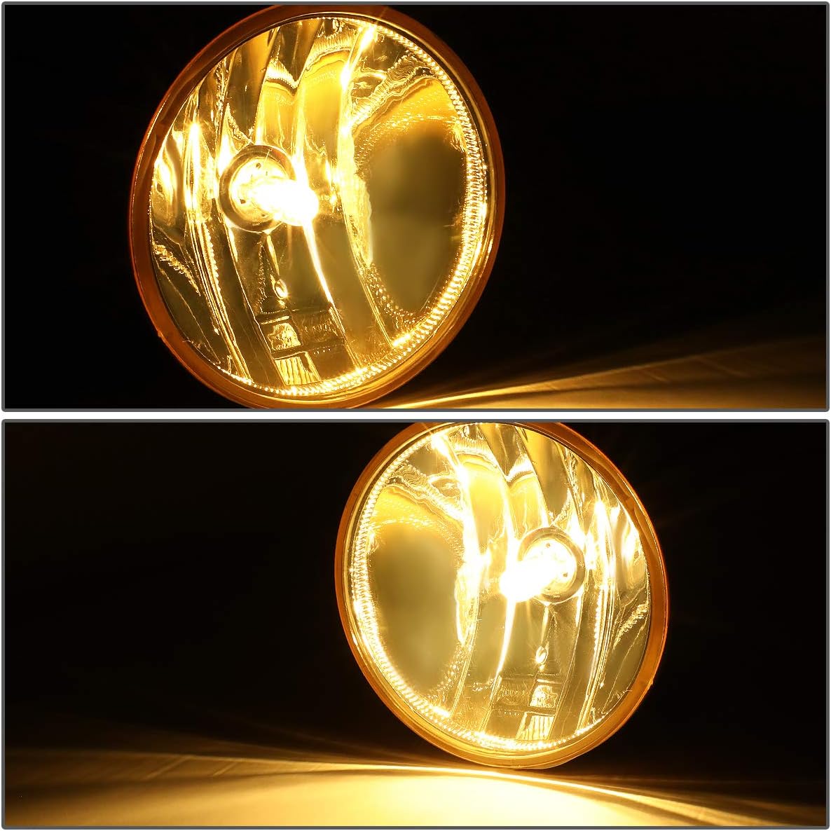 Auto Dynasty Fog Lights Assembly Compatible with 2007-2019 Silverado Colorado Tahoe Sierra Canyon Yukon, Fog Lamp Replacement, Driver Passenger Side, Chrome Housing Amber Lens