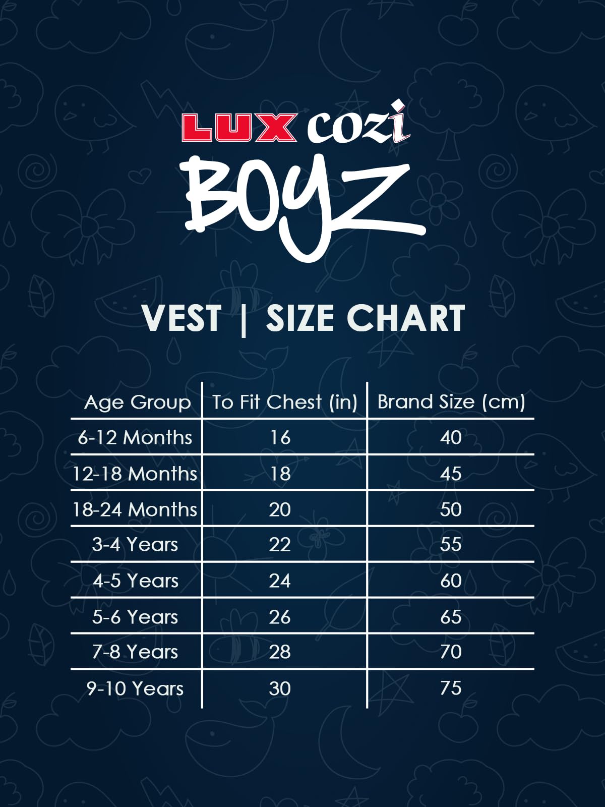 Lux Cozi Boy's Pack of 4 Muticolor Super Combed Cotton Round Neck Sleeveless Color Vest (Size : 75cm) Multicolour