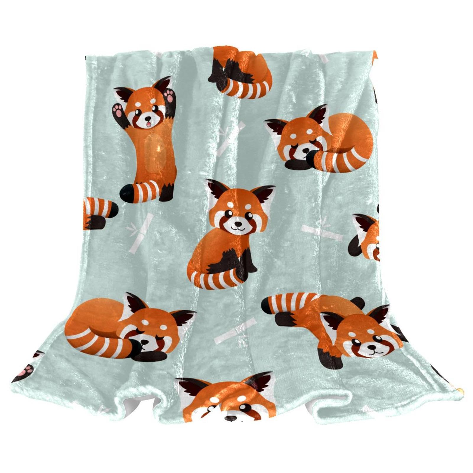 Couverture polaire panda en microfibre 150x200cm pour canapé