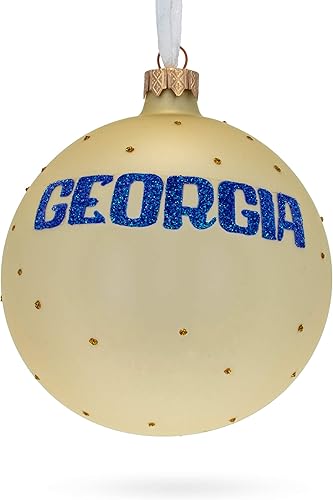 Miniatura 2 de Estado de Georgia, Estados Unidos, bola de cristal, adorno de Navidad de 4 pulgadas