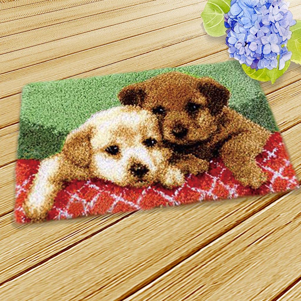 LOOM TREE 1 Set Animal Pattern Latch Hook Rug Kits with Tools DIY Home Ornaments Puppy Needlecrafts & Yarn | Rug Making | Latch Hooking | Latch Hooking Kits-image-5