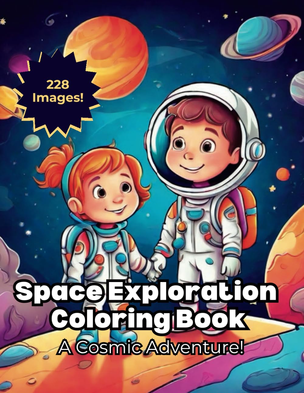Space Exploration Coloring Book, 228 Out of this World Images, Jumbo ...