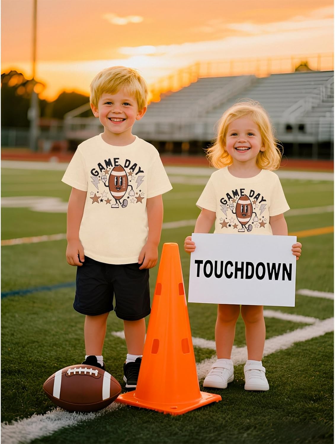 Football Shirts for Toddler Boys Girls Cute Game Day Print T-Shirt Ballgame Outfit Sports Tee Football Fans Gift Tops - Image 5