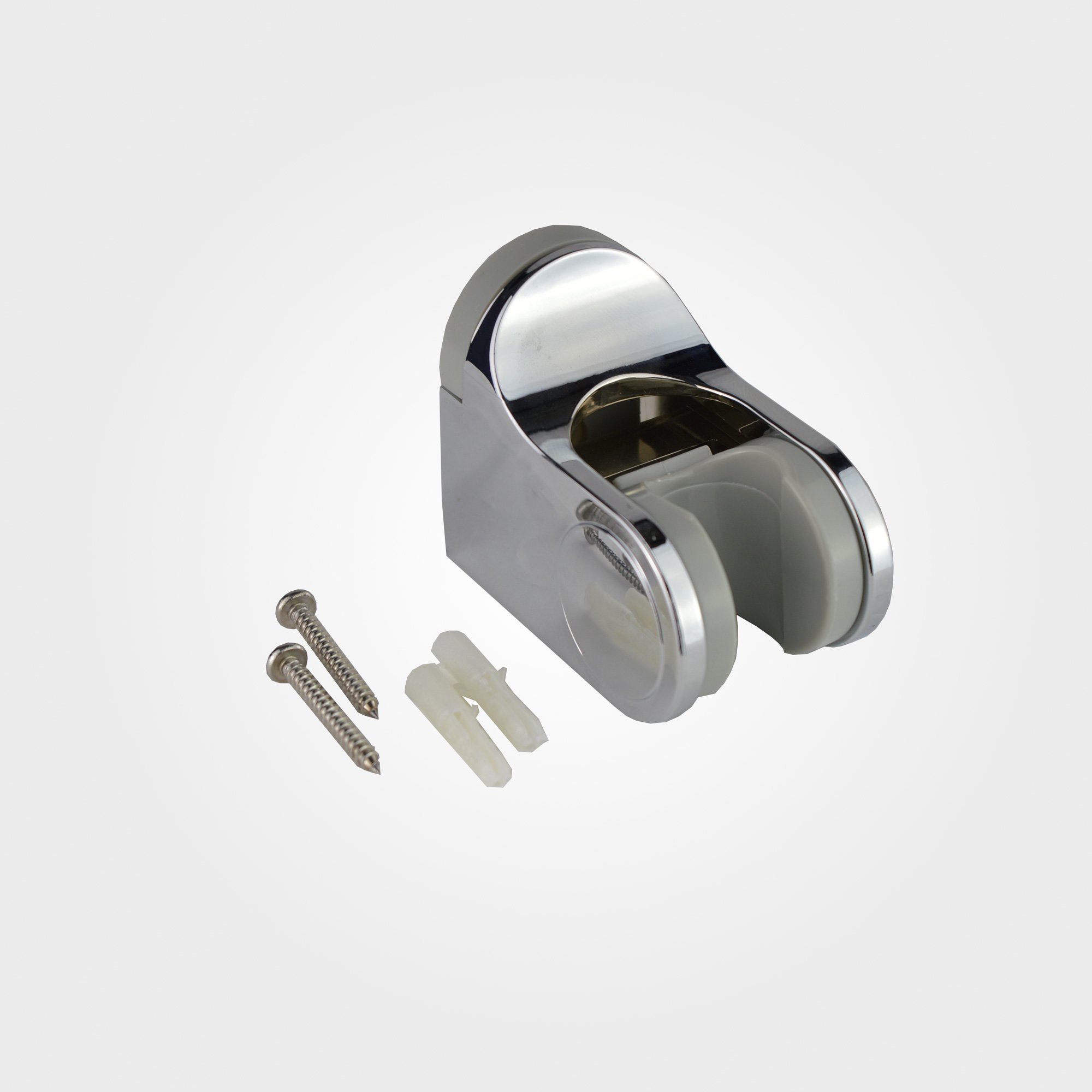 Nes Home Chrome Adjustable Shower Handset Hose Universal Fixed Wall Bracket Holder