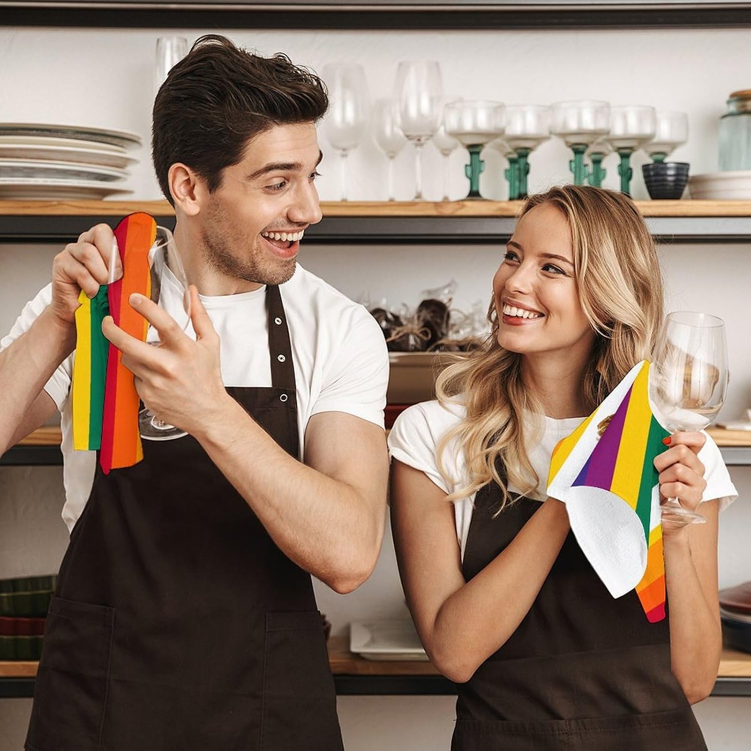 Mexico Rainbow Flag Gay Microfiber Hand Towels for Bathroom Soft Absorbent Bath Kitchen Towel with Hanging Loop 4PCS