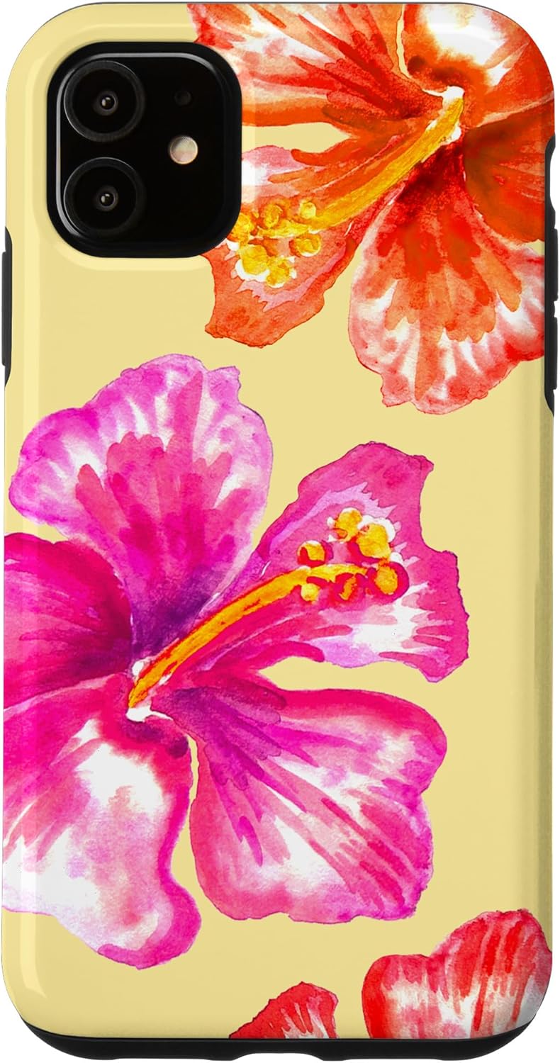 Hawaiian Hibiscus Watercolor Butter Yellow Tropical Hawaiian Case for iPhone 16 Pro Max