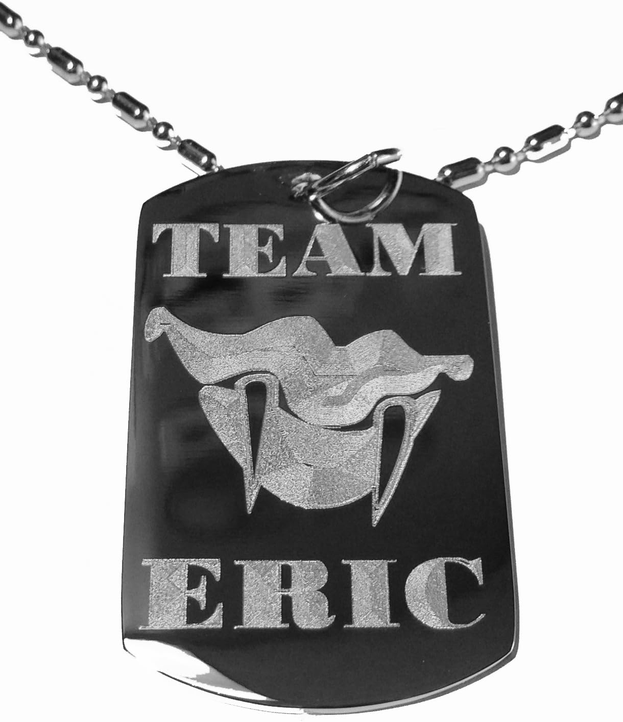 Hat Shark Team Eric Blood Vampire Lips & Fangs TV Show - Military Dog Tag, Luggage Tag Metal Chain Necklace