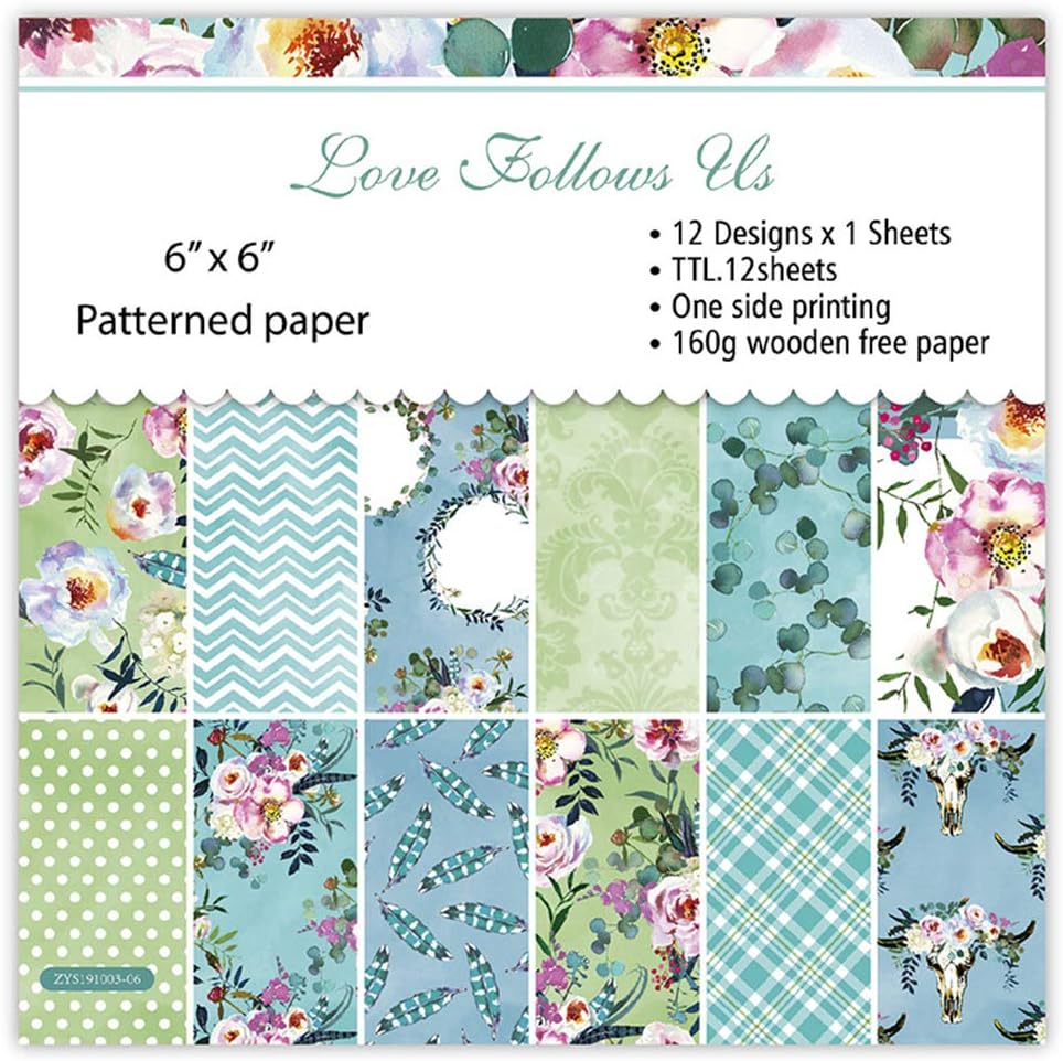 24PCS Scrapbook Pattern Paper Pads，Floral Decorative Paper Crafts for DIY Album Scrapbook Greeting Card Background : Arts, Crafts & Sewing