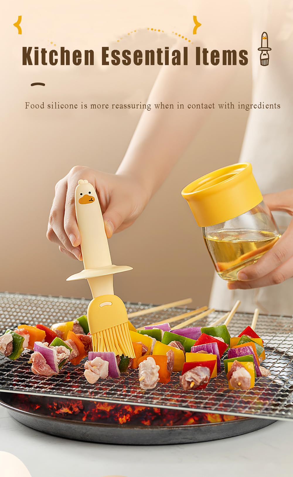 IZILAVI Distributeur Huile 180 Ml + Brosse Silicone 2en1 Rouge – Bouteille Huile D’Olive Avec Pinceau Cuisine & BBQ