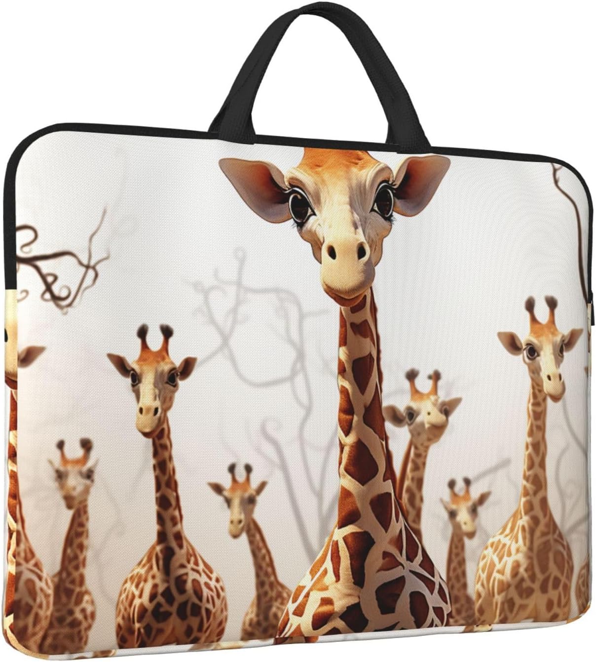 Cute Cartoon Funny Giraffes Laptop Case 14 inch, Shockproof Computer Cover Laptop Sleeve Briefcase Carrying Bag with Handle