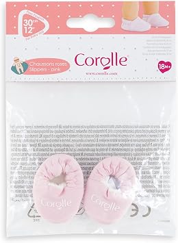 Corolle Baby Doll Pink Slippers Outfit Accessory - Mon Premier Poupon Clothing and Accessories fit 12" Dolls, for Kids Ages 18 Months and up