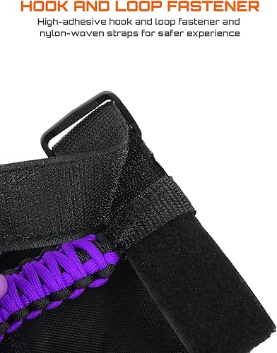 Miniatura 4 de Savadicar - 2 asas de agarre para barra antivuelco de vehículos, accesorios de interior, color morado