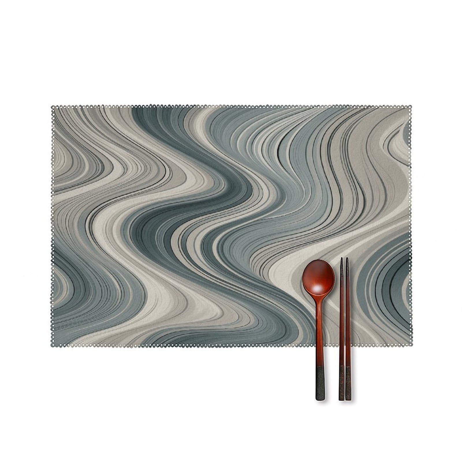 Fekiloot Style Gray And White Placemats Set Of 6,Table Mat