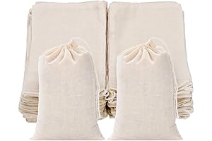 Tatuo 50-Piece Cotton Drawstring Bags for Crafts