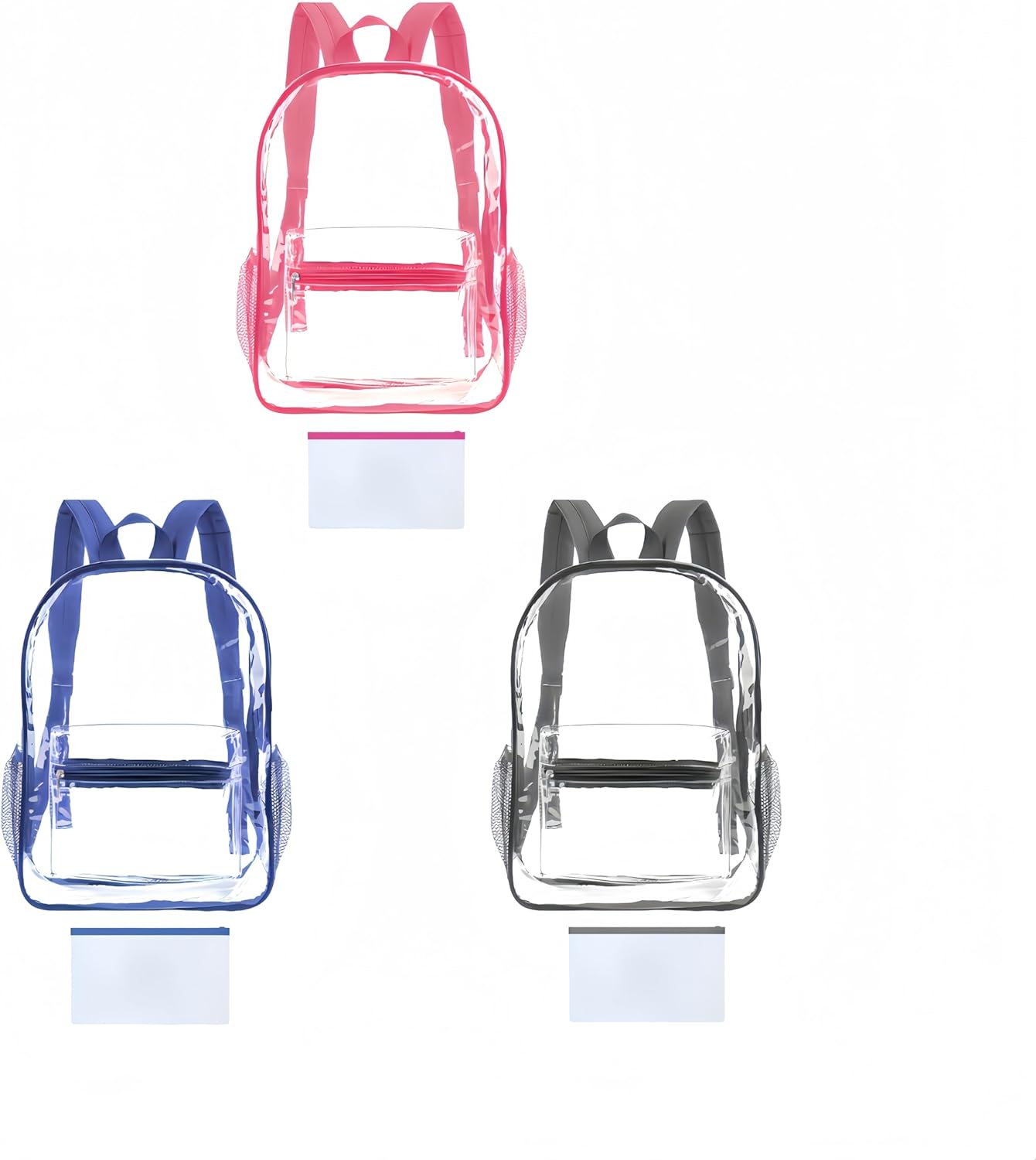 Bulk 1/3/12/24/48 Pack Clear Backpack Transparent Backpack For Travel Sport Work School Stadium Approved