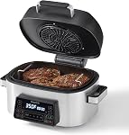 Starfrit 7-in-1 Indoor Air Fryer Grill - 6L Cooking Capacity - Air Fryer Basket & Cast Aluminum Grill Plate - 1660W