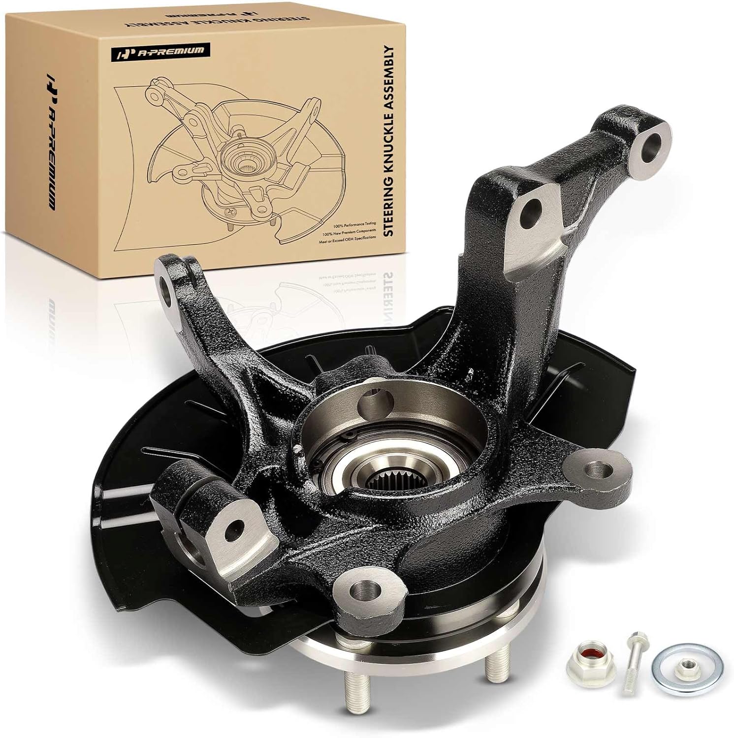 A-Premium Front Left Steering Knuckle & Wheel Bearing Hub Assembly Compatible with Kia Soul 2014 2015 2016, Driver Side