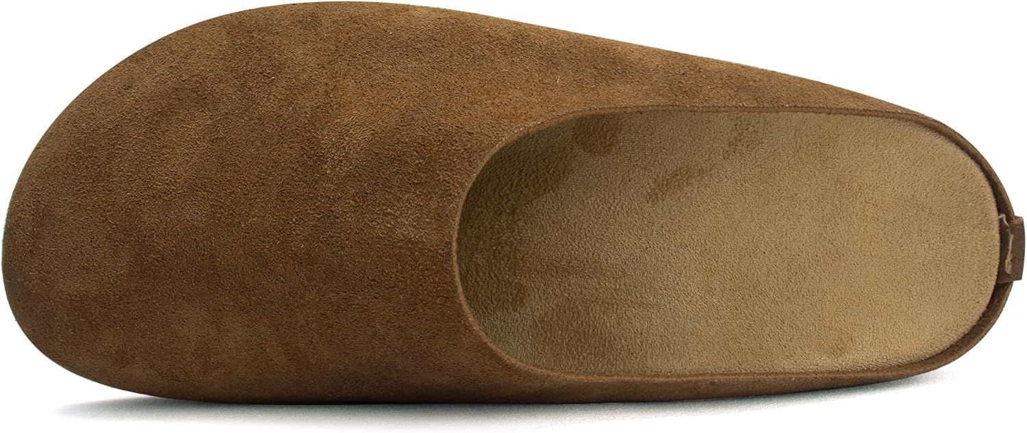 Suede Clogs for Women Arch Support Cork Footbed Mules Comfort Slip On Potato Shoes Sandals Slippers - Image 5