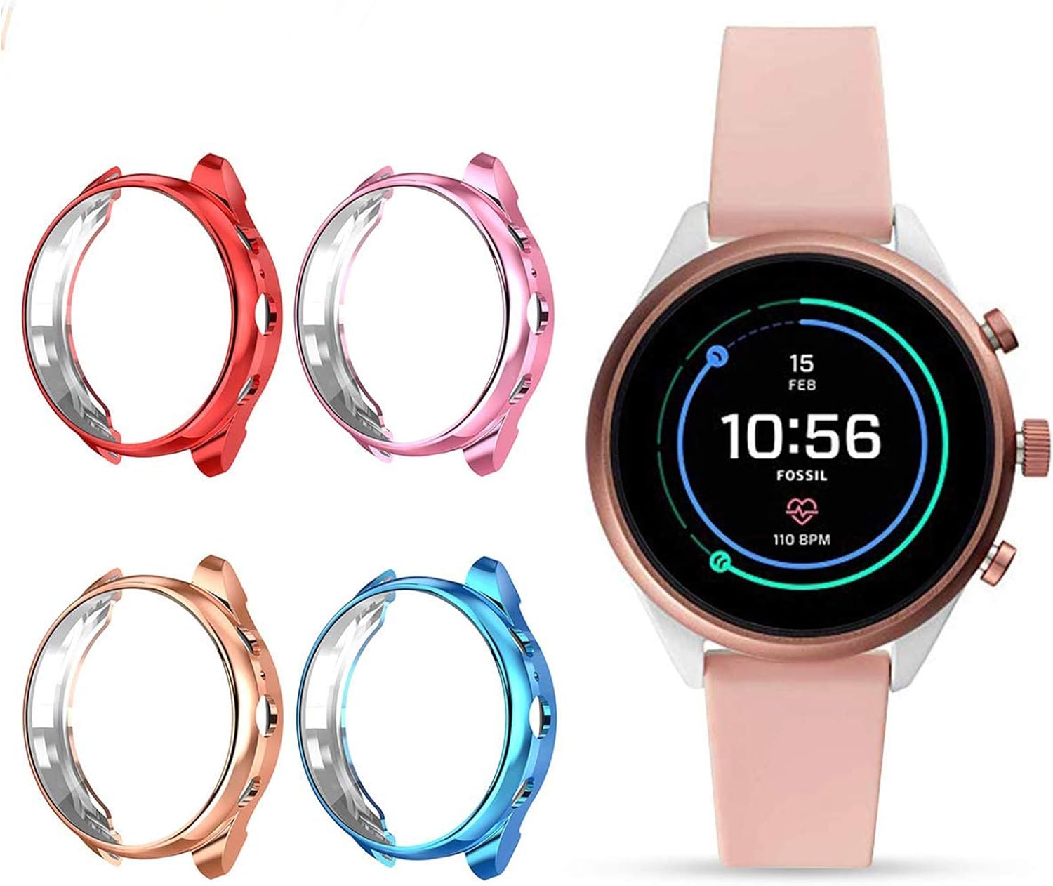 Amazon.com: HATALKIN - Funda deportiva para mujer Fossil Gen 4 con marco de  TPU para reloj inteligente Fossil para mujer Gen 4 Sport : Celulares y  Accesorios