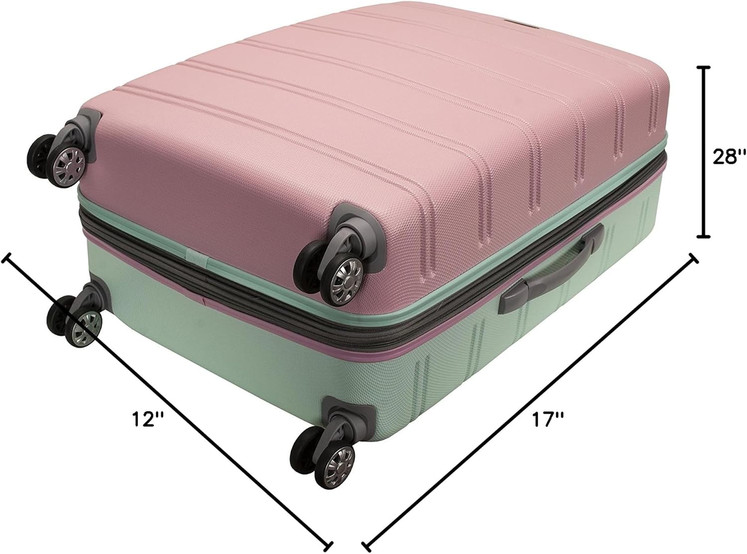 Rockland Melbourne Hardside Expandable Spinner Wheel Luggage, Checked Large 28", Mint