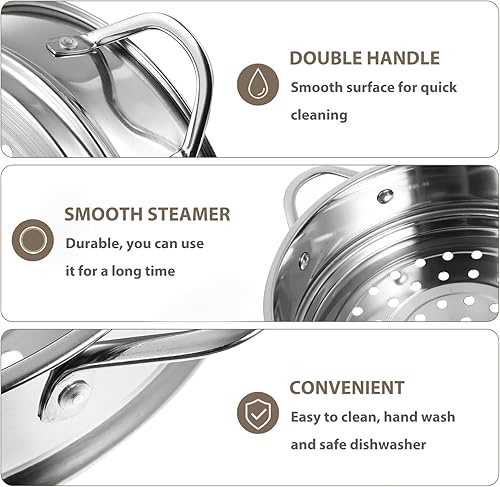Miniatura 4 de DOITOOL Cesta de vapor apilable de acero inoxidable para cocinar, inserto de vapor de metal de 7.08 pulgadas, cesta de vapor de alimentos para